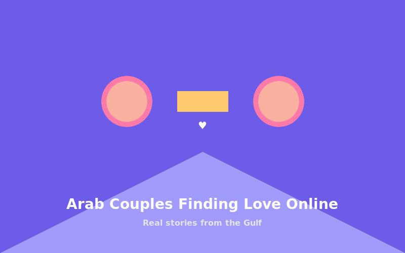 Happy Arab couple who met through an online marriage platform